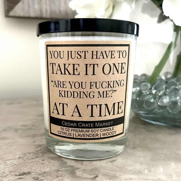 Premium 10 oz. Soy Candle; Humorous Label; (Citrus, Woodsy, Lavender) - Picture 2 of 4